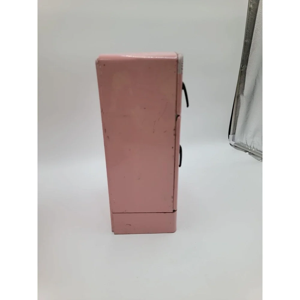 VTG Wolverine Pink Tin Metal Toy Child's Play Playset Kitchen Refrigerator‎